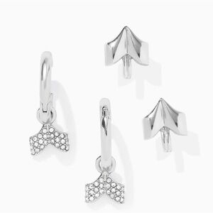 Stella & Dot MBxSD Convertible Silver Convertible Earring Set